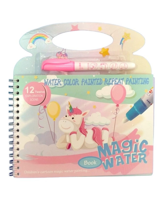 Caught Trendy Unicorn Character Magic Water Book Paint Coloring Books for Toddler, Reusable Water Reveal Activity Books for Kids, Learning and Educational Art Activity Game for Kids Girls & Boys. - Image 1
